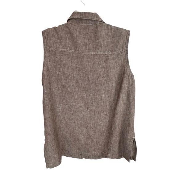 CHICO'S Linen Button TOP Shirt & PANTS Crop 3 XL 16 Beach Lagenlook Set Outfit - Picture 4 of 16